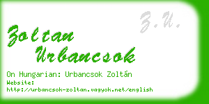 zoltan urbancsok business card