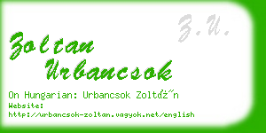 zoltan urbancsok business card